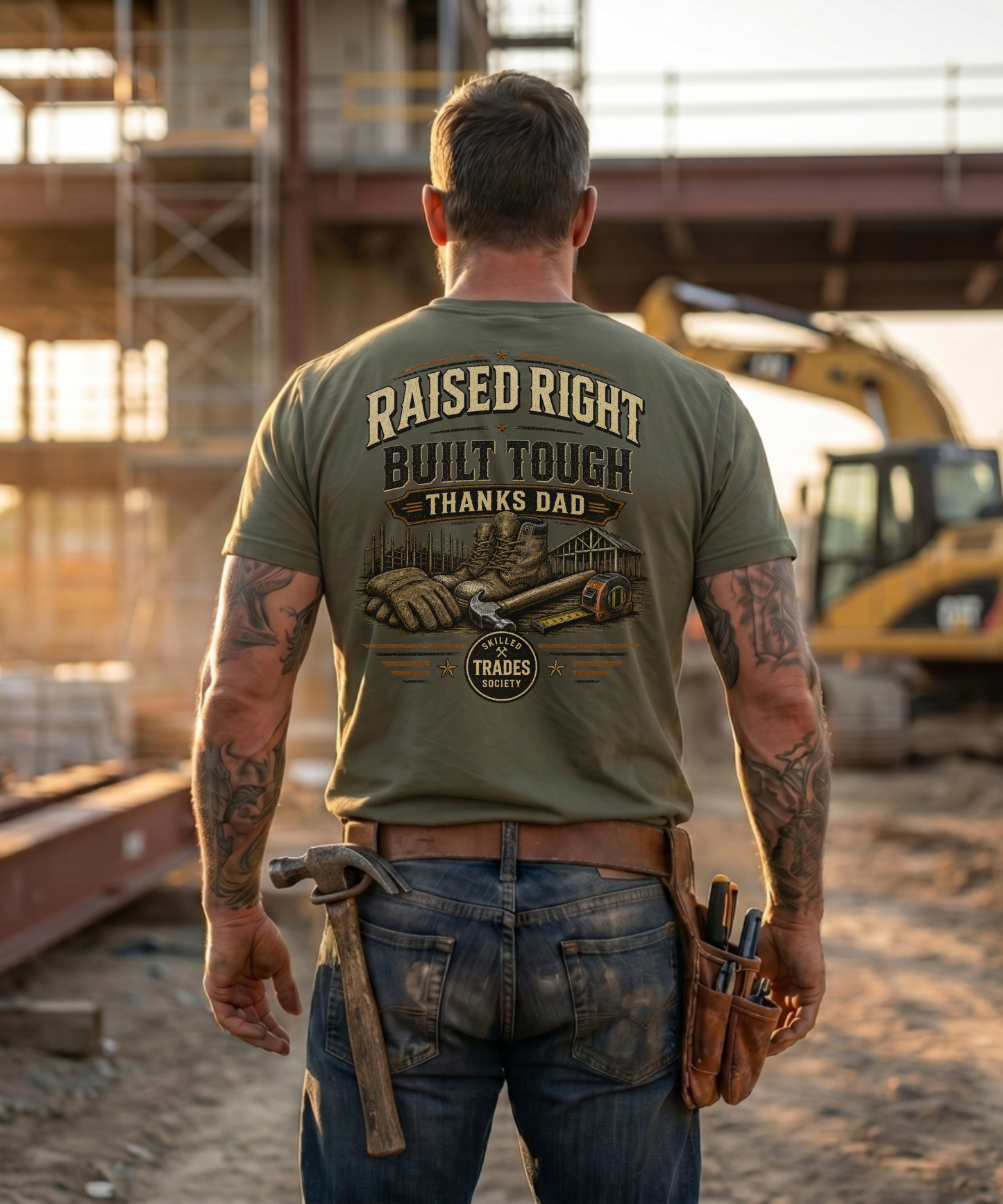 Raised Right Built Tough — Thanks Dad Tee