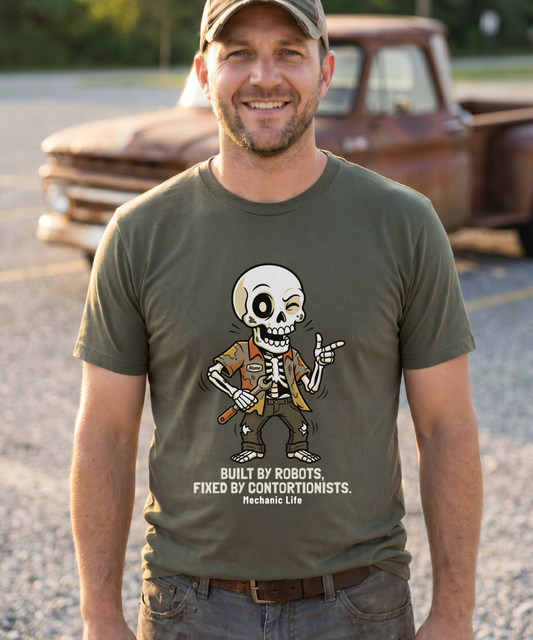 Built By Robots Fixed By Contortionists — Auto Tech Tee