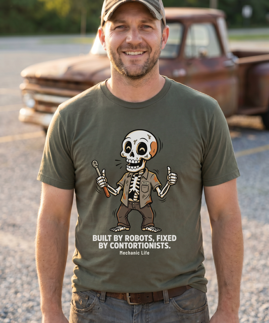 Built By Robots Fixed By Contortionists Tee