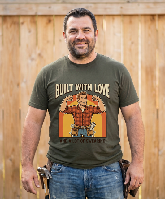 Built With Love Funny — Carpenter Tee