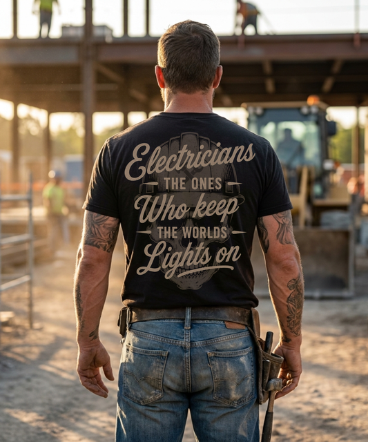 Electricians The Ones Who Keep The Worlds Lights On T-Shirt - Electrician Gift - Skilled Trades Society