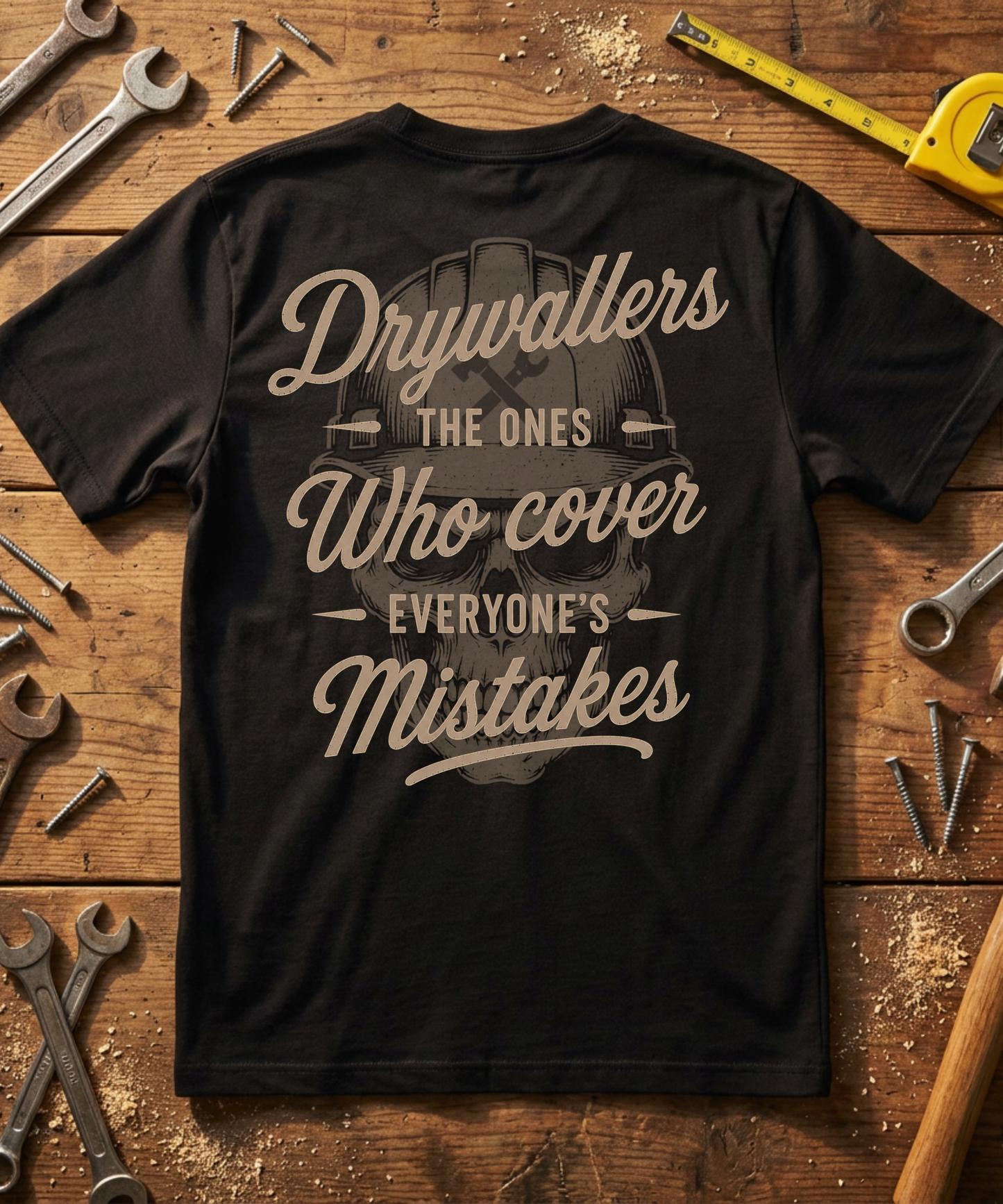Drywallers The Ones Who Cover Everyone's Mistakes T-Shirt - Drywaller Gift - Skilled Trades Society