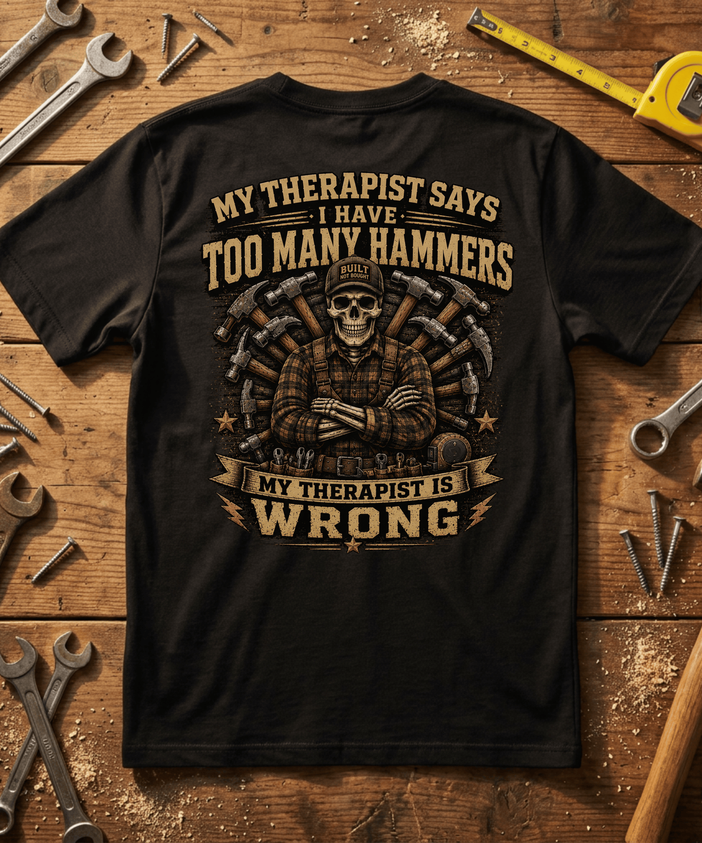 My Therapist Says I Have Too Many Hammers T-Shirt Skilled Trades Society