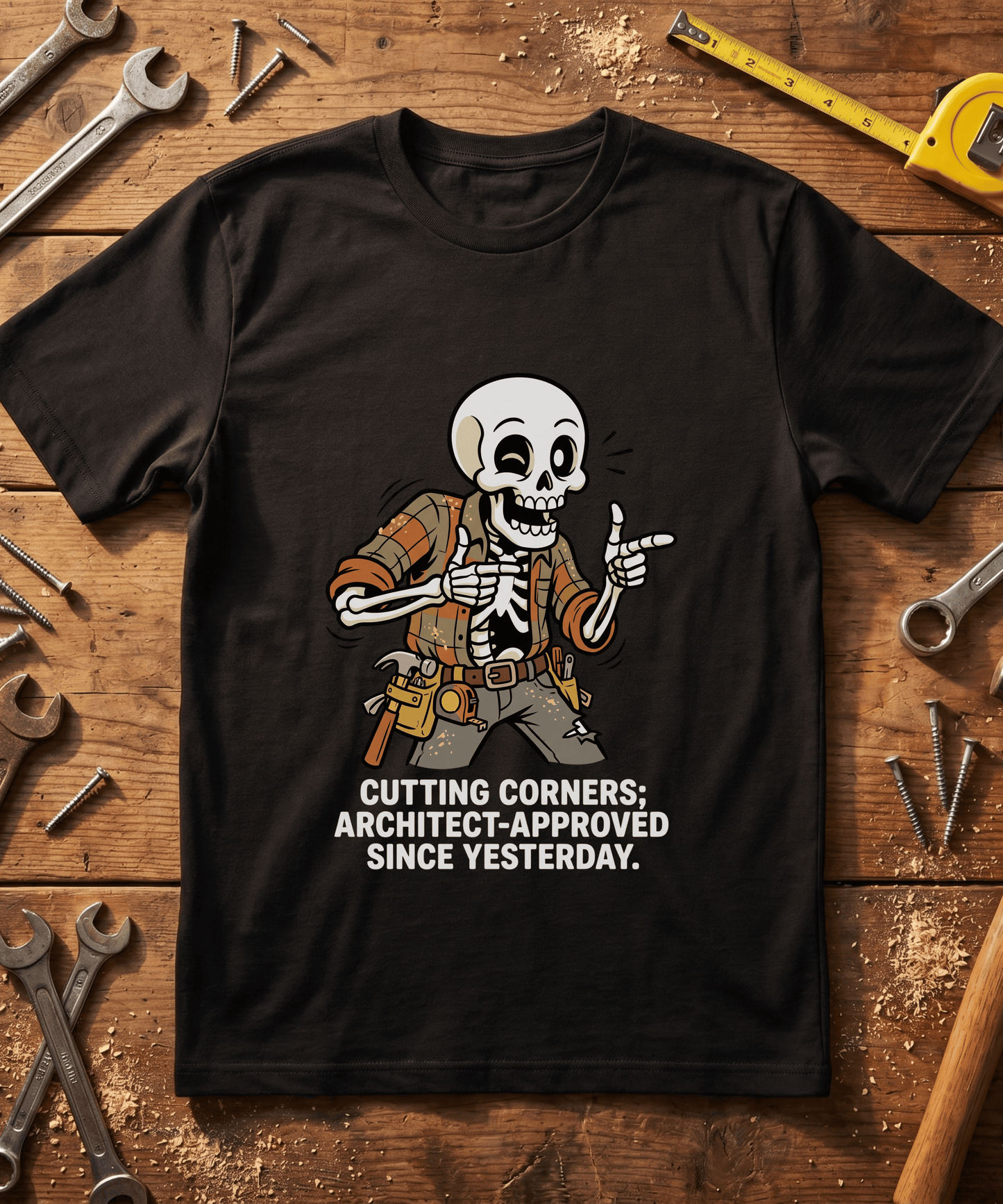 Cutting Corners Architect Approved Since Yesterday Funny Carpenter T-Shirt - Construction Humor Tee - Gift