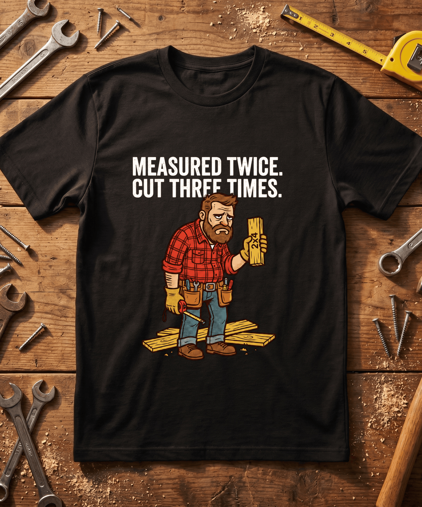 Measured Twice Cut Three Times Tee