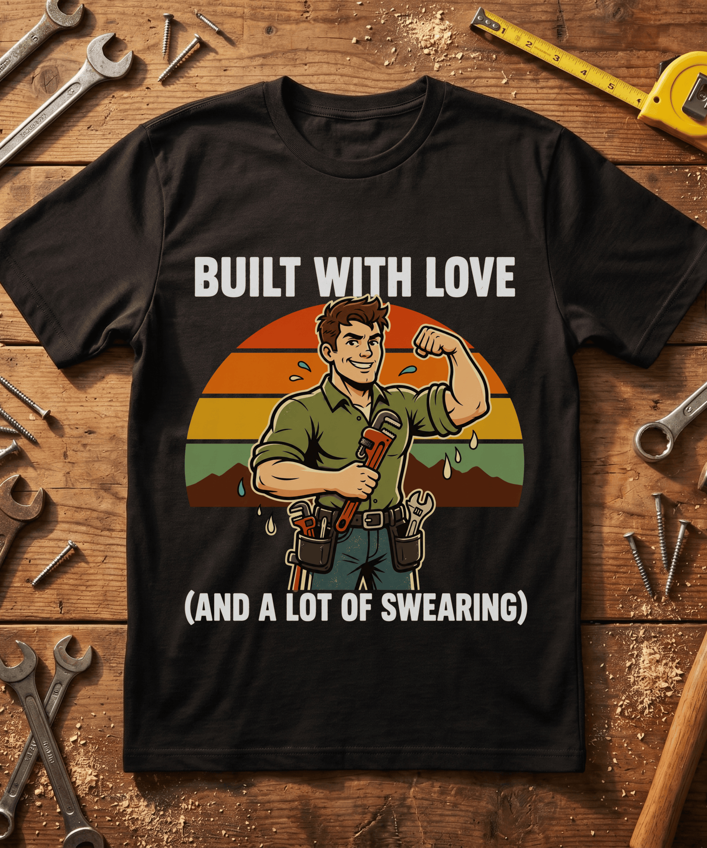 Built With Love Swearing — Plumber Tee