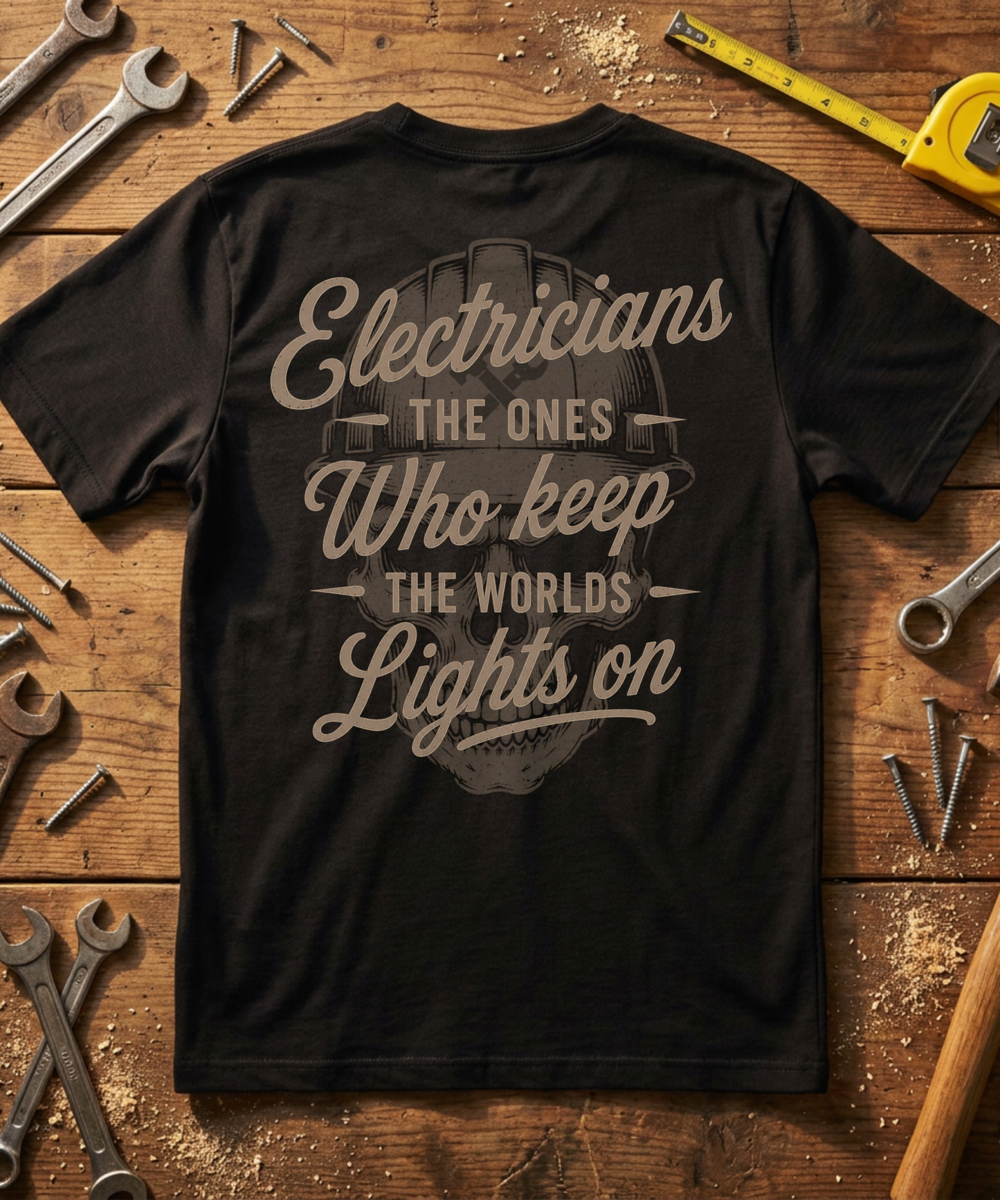 Electricians The Ones Who Keep The Worlds Lights On T-Shirt - Electrician Gift - Skilled Trades Society