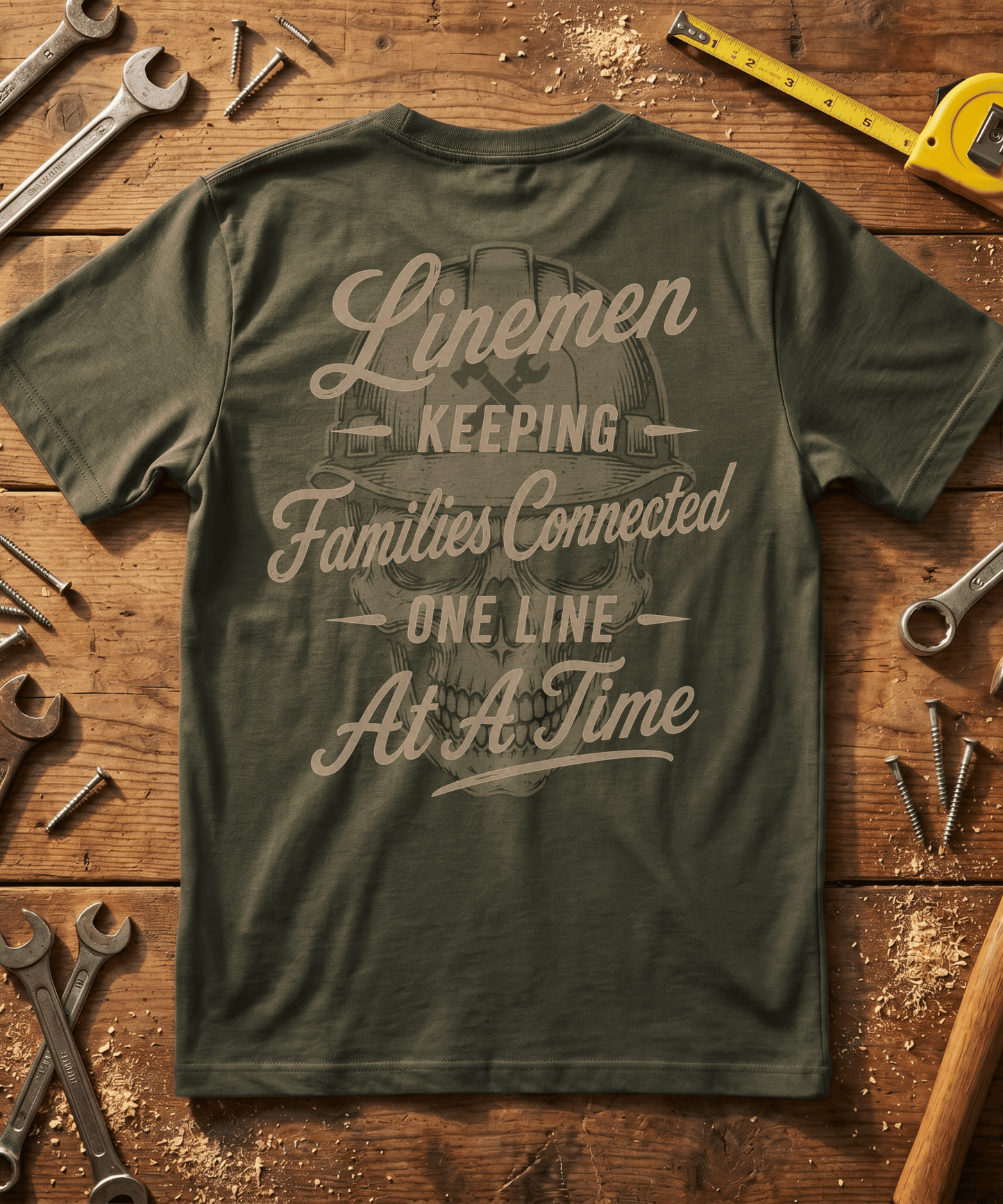 Linemen Keeping Families Connected One Line At A Time T-Shirt - Lineman Gift - Skilled Trades Society
